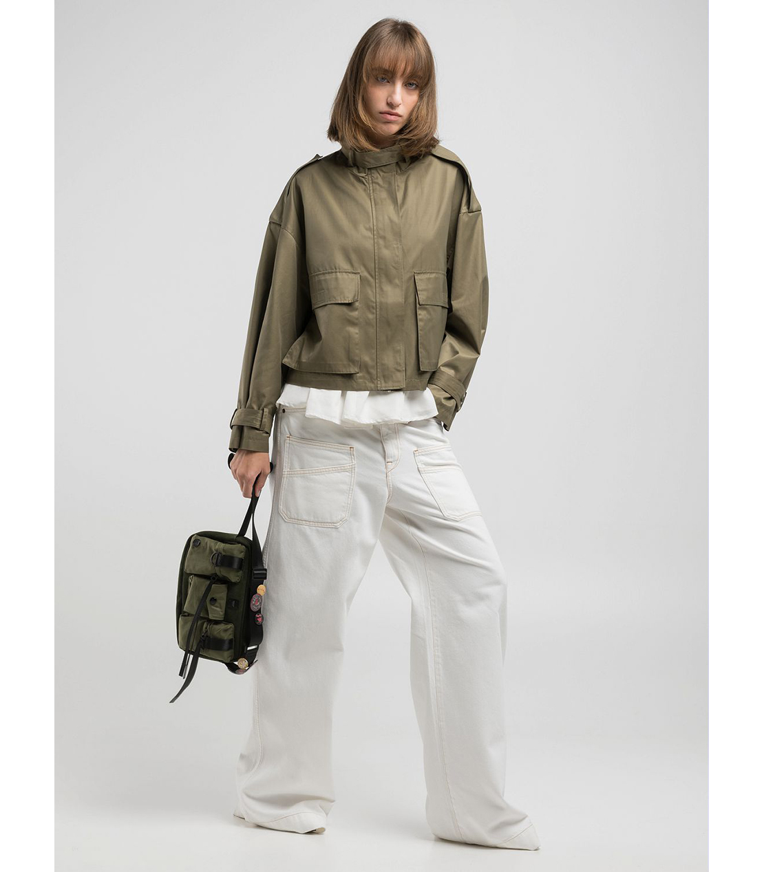 マキシポケット付きフルジップジャケット 詳細画像 オリーブ 5